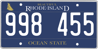 RI license plate 998455