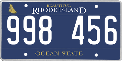 RI license plate 998456