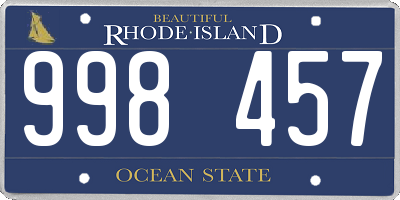 RI license plate 998457