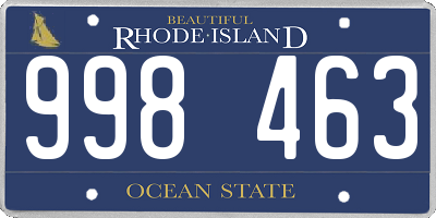 RI license plate 998463