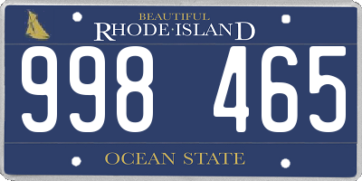 RI license plate 998465