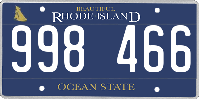 RI license plate 998466