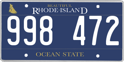 RI license plate 998472