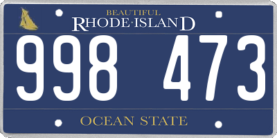 RI license plate 998473