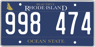 RI license plate 998474