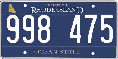 RI license plate 998475