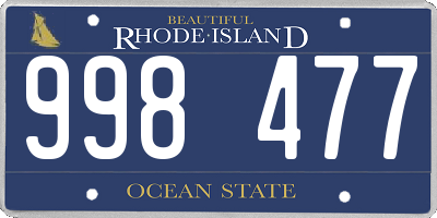 RI license plate 998477