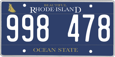 RI license plate 998478