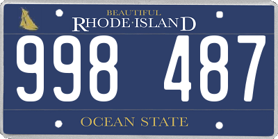 RI license plate 998487