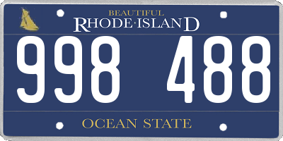 RI license plate 998488