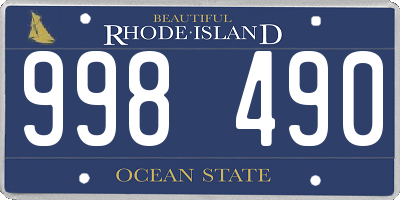 RI license plate 998490