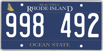 RI license plate 998492