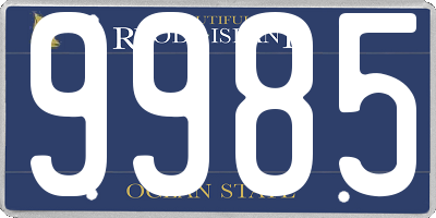 RI license plate 9985