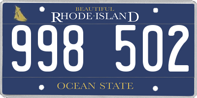 RI license plate 998502