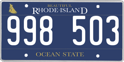 RI license plate 998503