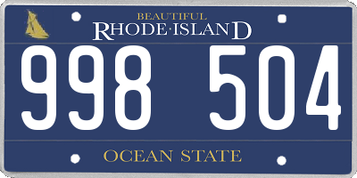 RI license plate 998504