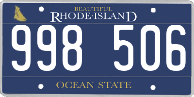 RI license plate 998506