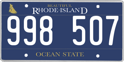 RI license plate 998507