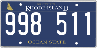 RI license plate 998511