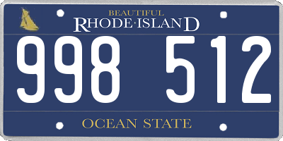 RI license plate 998512