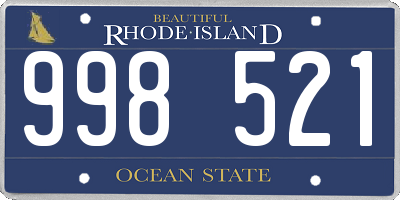 RI license plate 998521