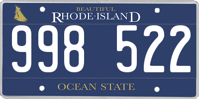 RI license plate 998522