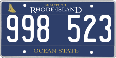 RI license plate 998523