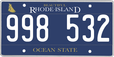 RI license plate 998532