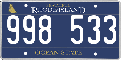 RI license plate 998533