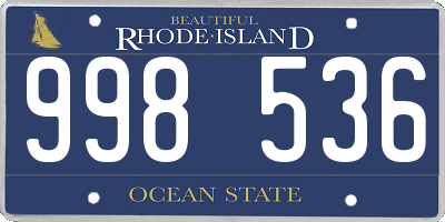 RI license plate 998536