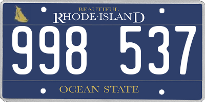 RI license plate 998537