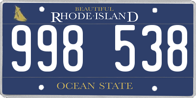 RI license plate 998538