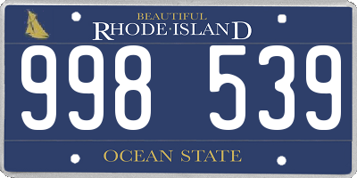 RI license plate 998539