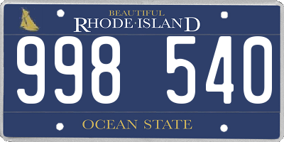 RI license plate 998540