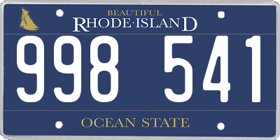 RI license plate 998541