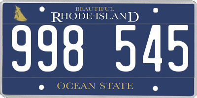 RI license plate 998545