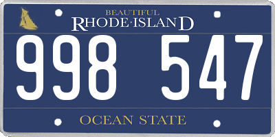 RI license plate 998547