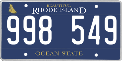 RI license plate 998549