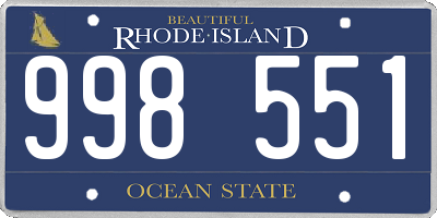 RI license plate 998551