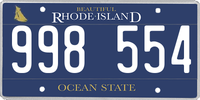 RI license plate 998554