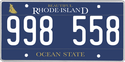 RI license plate 998558