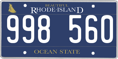 RI license plate 998560