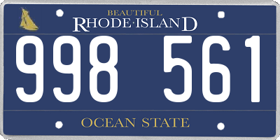 RI license plate 998561