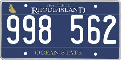 RI license plate 998562