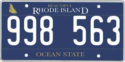 RI license plate 998563