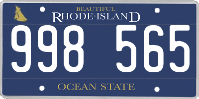 RI license plate 998565