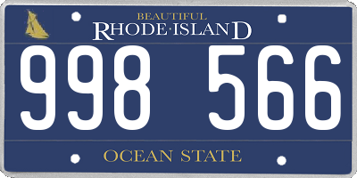 RI license plate 998566