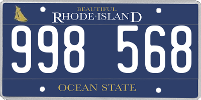 RI license plate 998568