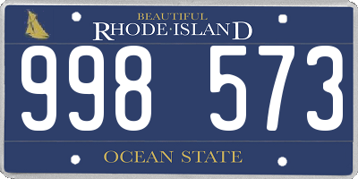 RI license plate 998573