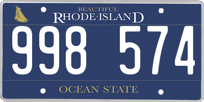 RI license plate 998574